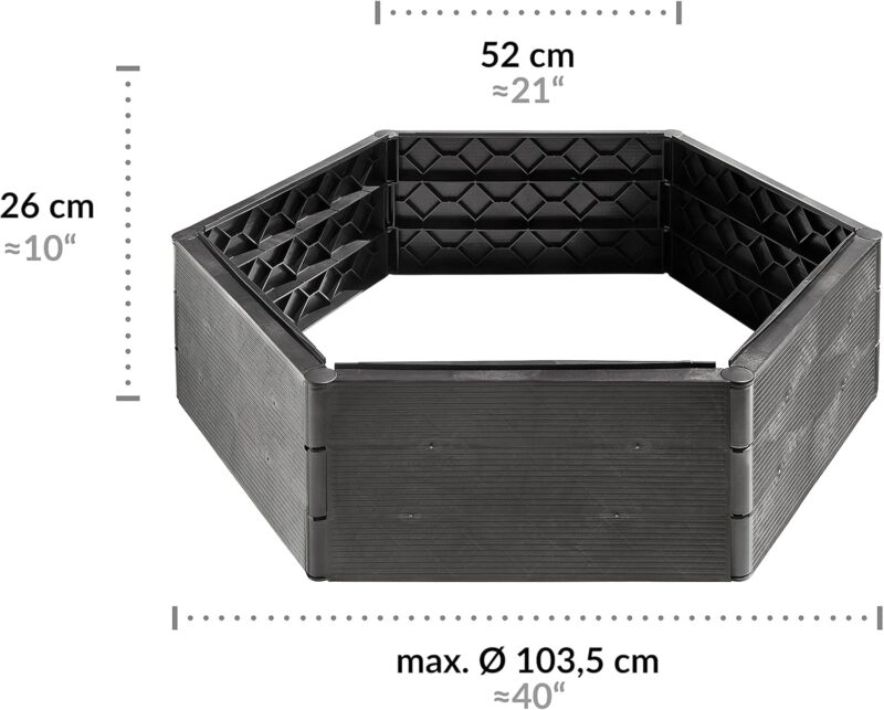 Grizzly Hochbeet System 1 Set, für Garten und Balkon, Blumenkasten, Gemüsebeet, witterungsbeständig – Bild 4