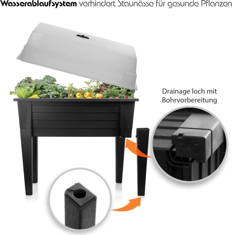 BigDean Hochbeet für Garten und Balkon aus wetterfestem Kunststoff - Made in Europe – Bild 4