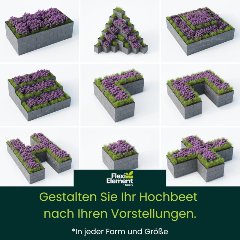 Kasky Flexi Element Hochbeet aus 54 Teile Bausatz, Einfache Montage, extrem Lange Lebensdauer, 20 Jahre Garantie – Bild 2