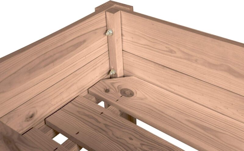 mgc24 Hochbeet - Kiefernholz Dunkelbraun rechteckig, 80 x 37,6 x 78 cm mit 2 Etagen – Bild 2