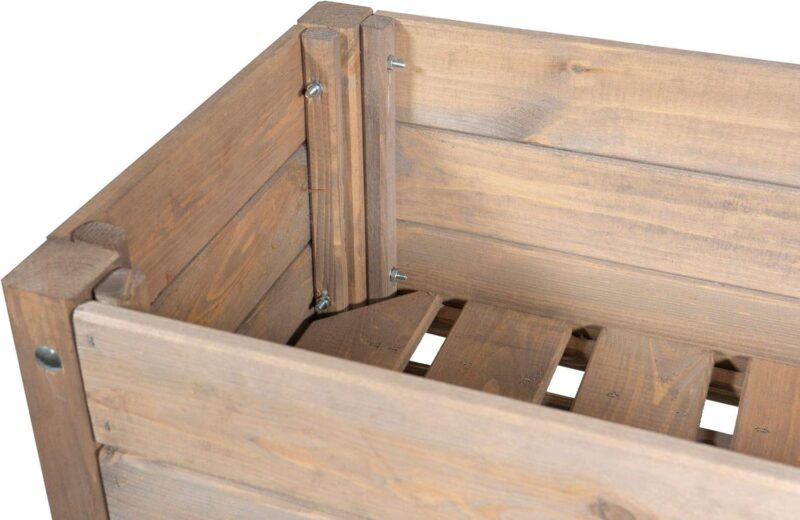 mgc24 Hochbeet Massiv S - Kiefernholz Braun rechteckig für Garten/Terrasse/Balkon - 79 x 40 x 78 cm – Bild 2