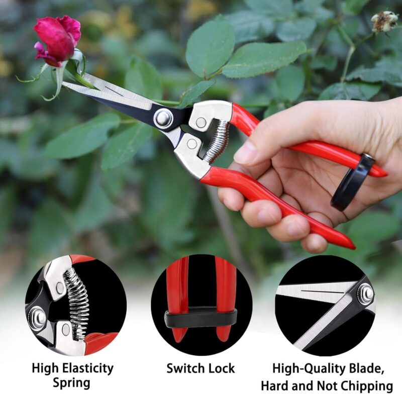 Kynup 3 ScherenSet | Gartenschere, Rosenschere, Pflanzenschere mit Handschuh – Bild 5