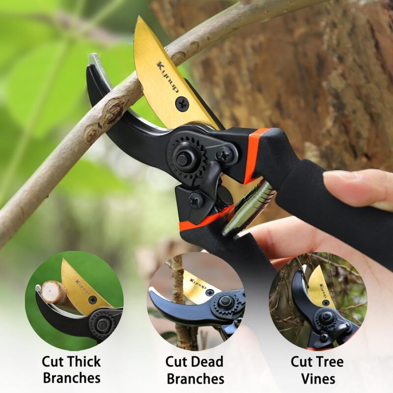 Kynup 3 ScherenSet | Gartenschere, Rosenschere, Pflanzenschere mit Handschuh – Bild 6