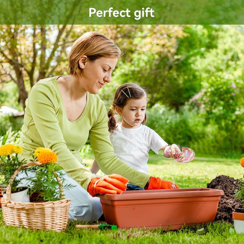 FLORA GUARD Gartenwerkzeug Set, 3 Piece Aluminum Garden Tool Set as Trowel,Cultivator, Schnitt Schere, Geschenk-Set für Gartenbedarf （Rot） – Bild 2