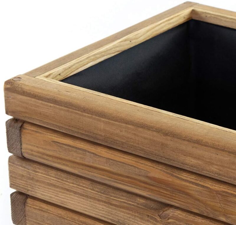 Holzfee Pflanzkasten Hochbeet, Kiefer dunkel geölt Holz 118 x 40 x 40 cm – Bild 2