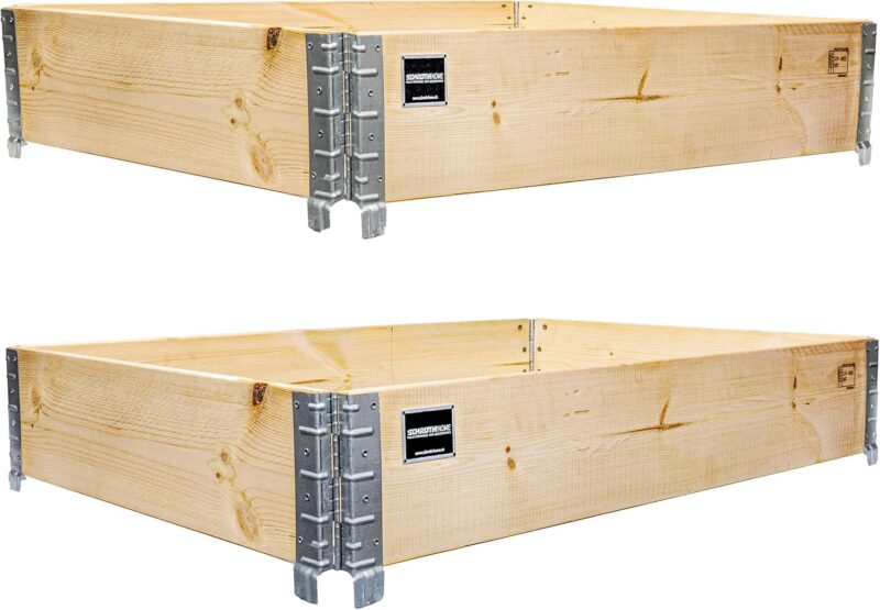 Schroth Home Hochbeet 120x80x20cm Rechteckig - Palettenrahmen aus Holz - Faltbar, Steckbar & Stapelbar – Bild 2