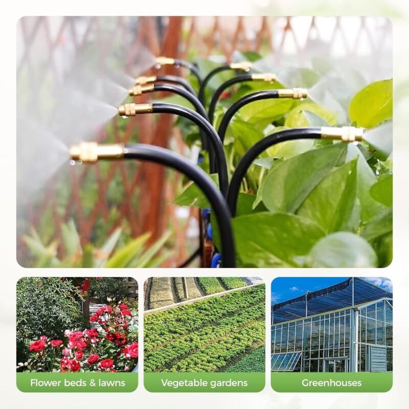 360° Gebogen Bewässerungssystem Garten, Sprinkleranlage Garten, Hochbeet Bewässerung Tropfbewässerung Gartenbewässerungssystem für Landschaft, Flower Bed und Terrasse Pflanzen (5m) – Bild 6