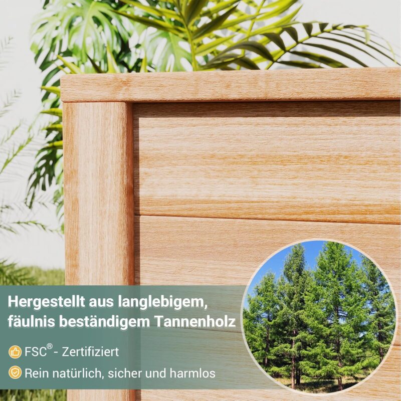 UDPATIO Hochbeet Holz für Garten 128x65x80cm Holzhochbeet zum Bepflanzen von Gemüse & Kräutern Pflanzbeet Pflanzkasten Gemüsebeet für Balkon – Bild 5