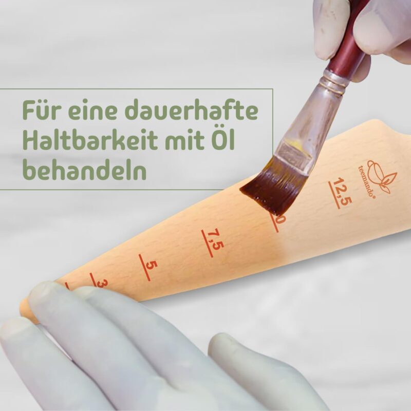 Teemando® Marken-Pflanzholz mit Scala aus unbehandeltem Buchenholz, 24,5 cm lang – Bild 5