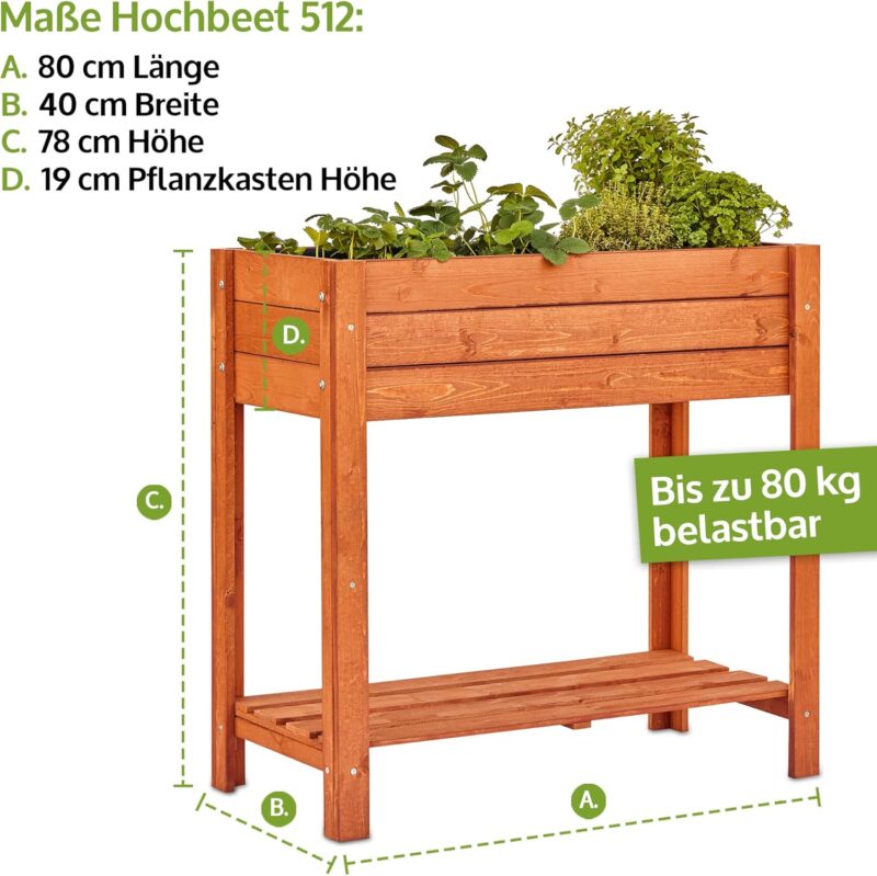 zooprinz Premium Hochbeet, massivsm Kiefernholz - perfekt für Garten/Terrasse/Balkon – Bild 7