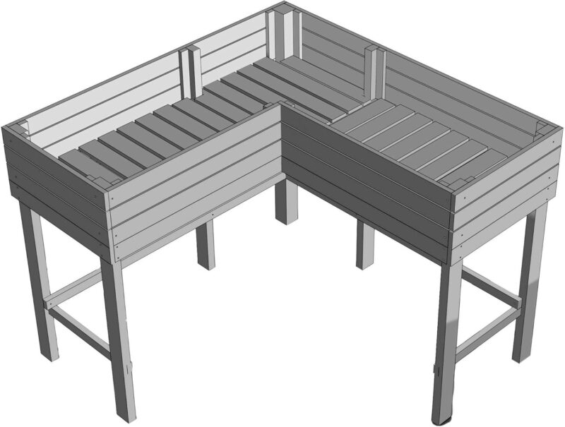 matrasa Eckhochbeet aus Fichtenholz - Hochbeet in L-Form für Kräuter & Gemüse 120x120x90cm – Bild 5