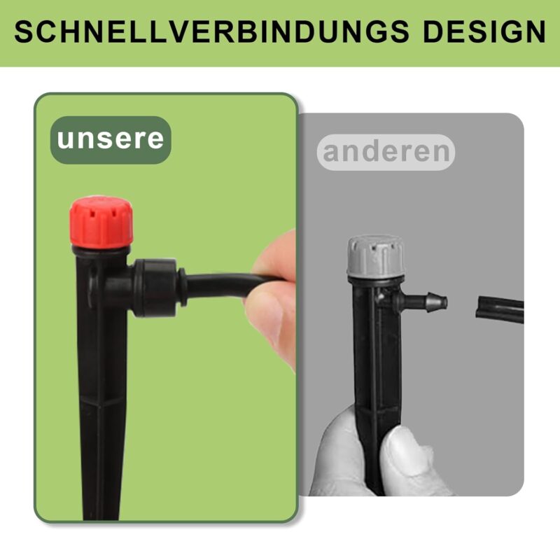 Powate 130FT Garten Bewässerungs Kit mit 1/2'' Schläuche, automatische Sprinkler für Pflanzen Blumenbeet – Bild 5