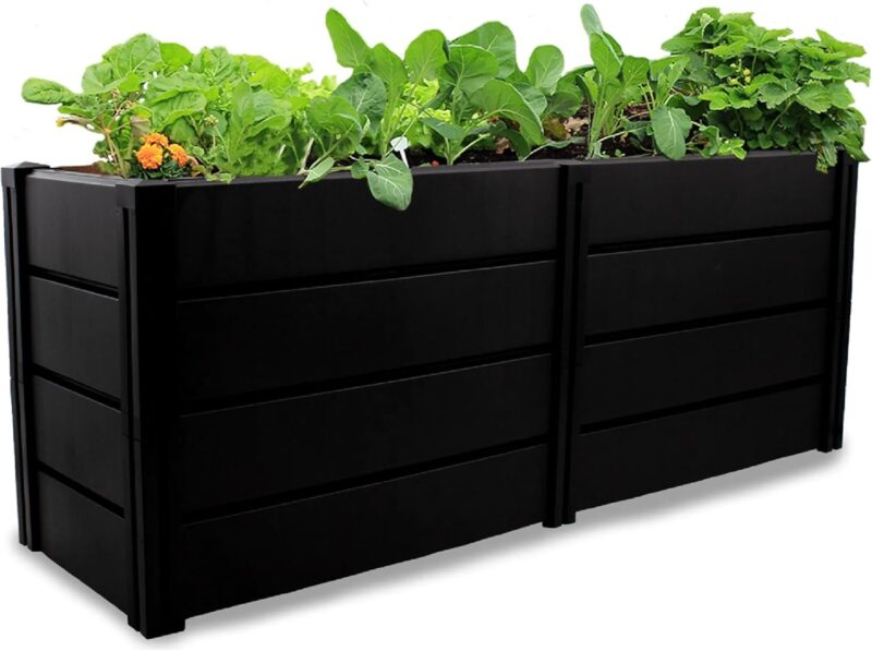KHW | Hochwertiges Hochbeet | Demeter XL | schmal | platzsparend | 158 × 44 × 61 cm - 392 Liter | ideal für Urbane Gärten | nachhaltiges Gärtnern | fördert gesunde Ernten | Made in Germany – Bild 2