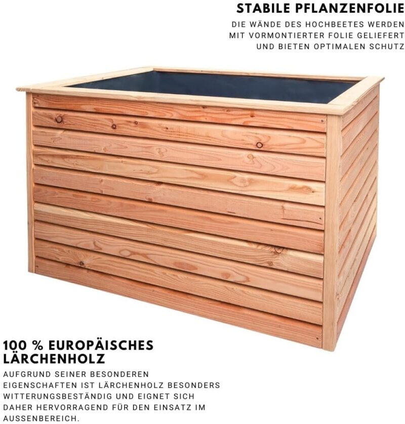 Mega Holz Hochbeet Rhombus L Lärche Holz für Außen Naturbelassen Kräuterbeet Gemüsebeet Pflanzkübel – Bild 2