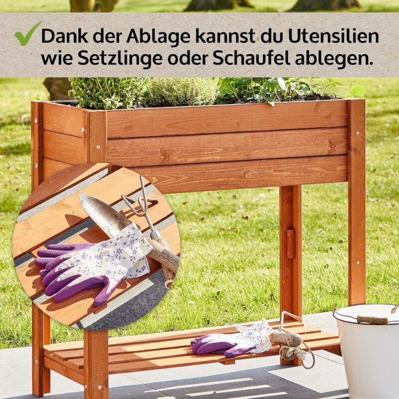 zooprinz Premium Hochbeet, massivsm Kiefernholz - perfekt für Garten/Terrasse/Balkon – Bild 2