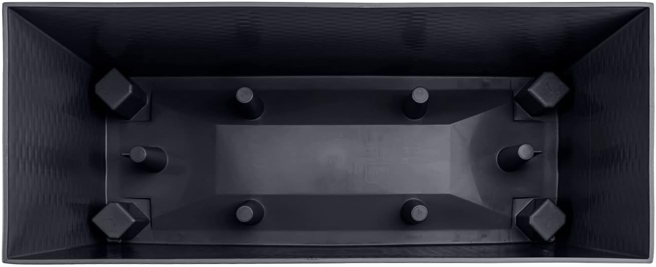 PAFEN 2X Blumentöpf Blumenkasten mit Füßen – 595 x 240 x 460 mm - Pflanztopf Rattan-Optik Übertopf Wasserstandsanzeiger Balkonkasten Pflanzkästen, Anthrazit – Bild 3