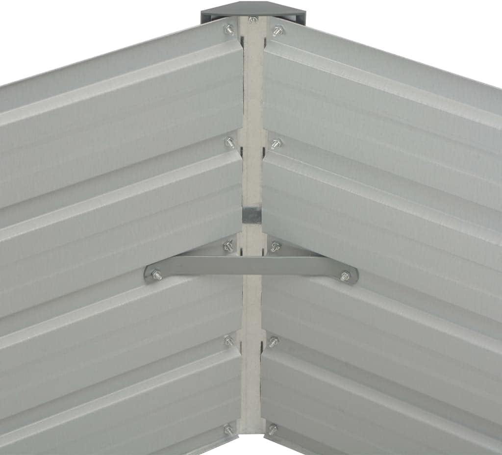 vidaXL Hochbeet Gartenbeet Pflanzbeet Frühbeet Pflanzkübel Pflanzkasten Blumenkasten Gemüsebeet Blumenbeet Anthrazit 129x129x45cm Verzinkter Stahl – Bild 4