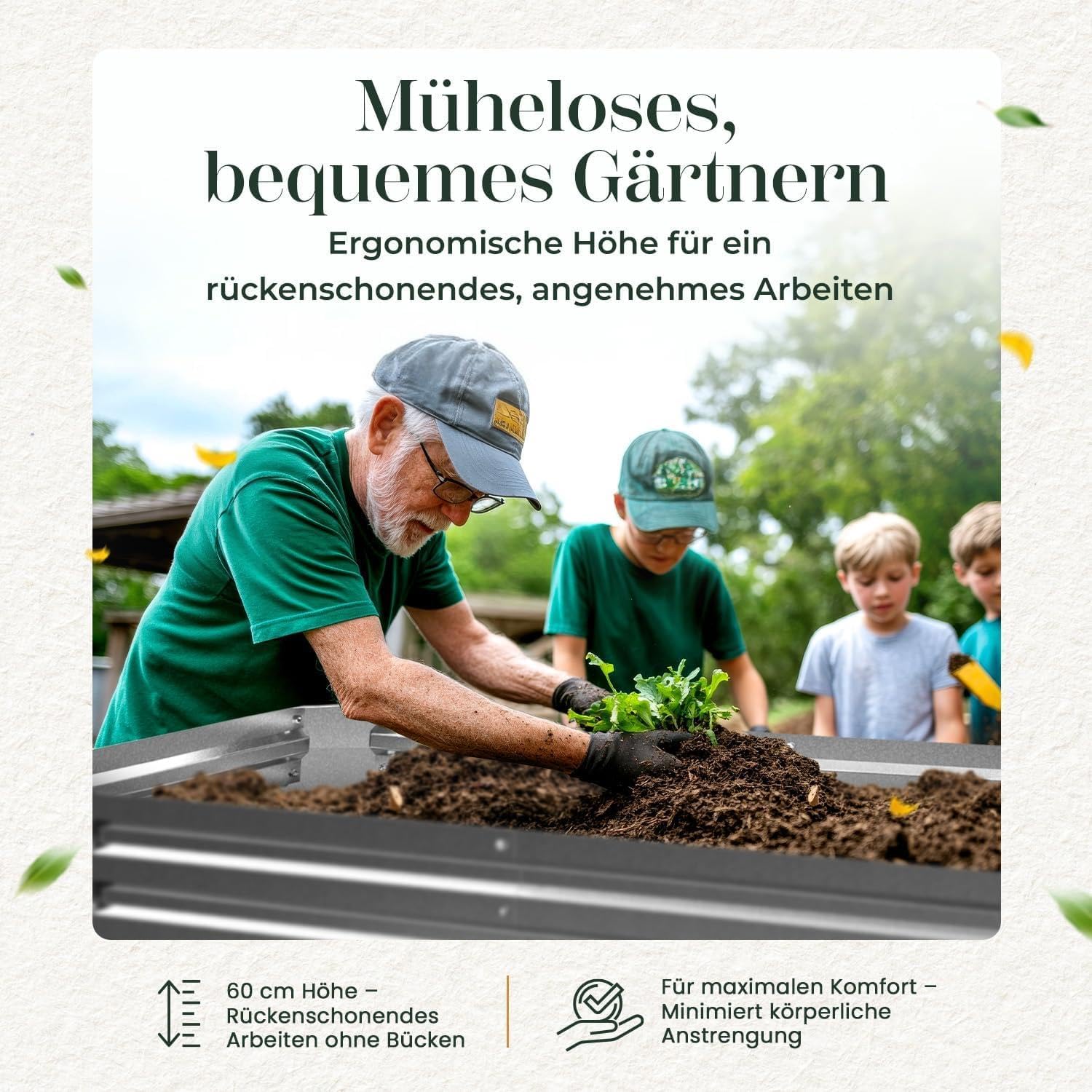 Gabiona | Hochbeet Metall verzinkt 184x90x60 cm – Großes Hochbeet für Garten, Gemüse, Kräuter & Blumen – Wetterfest, rostfrei, stabil – 990 L Volumen – Pflanzkasten rechteckig – Bild 4