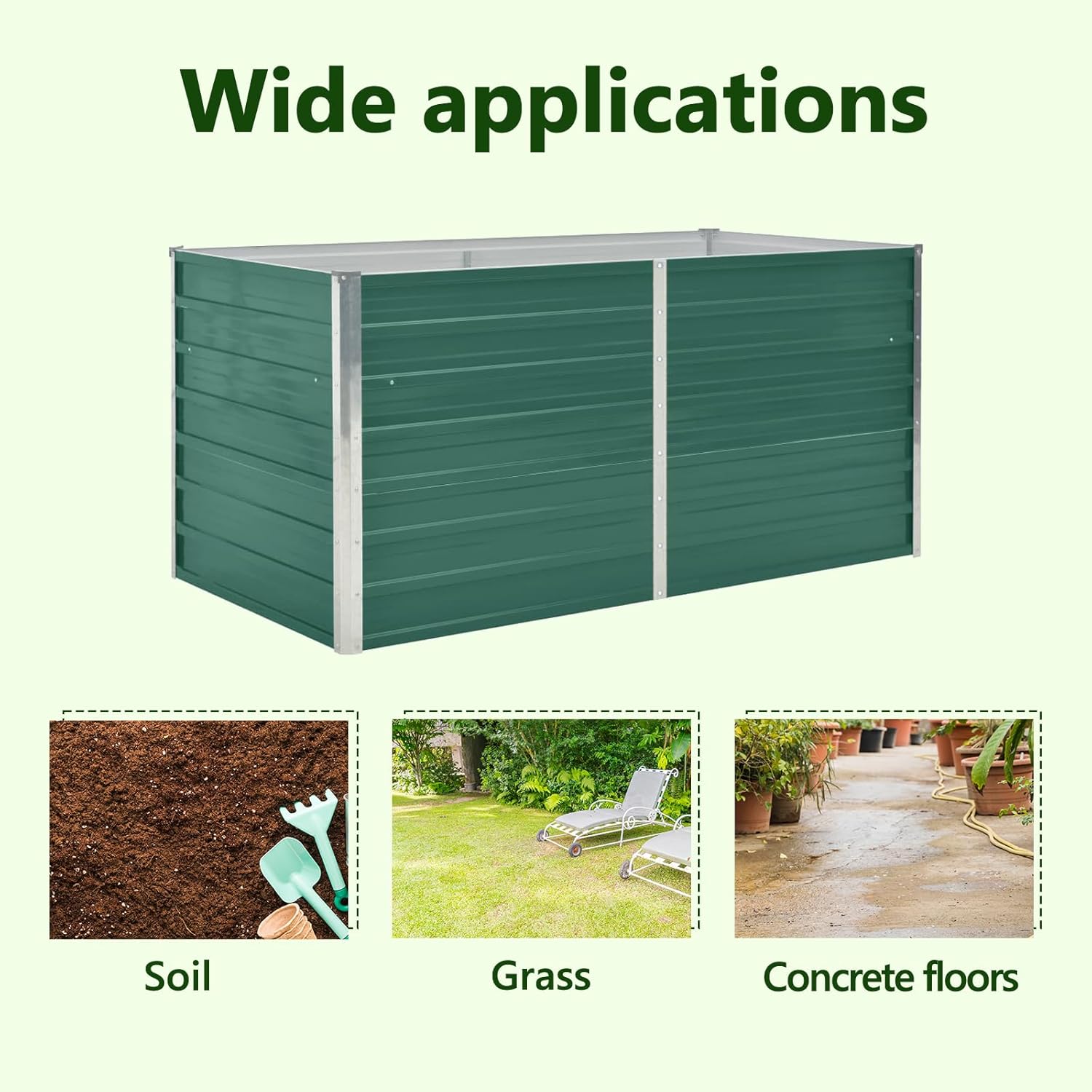 vidaXL Hochbeet 160 x 80 x 77 cm Verzinkter Stahl Grün – Bild 4