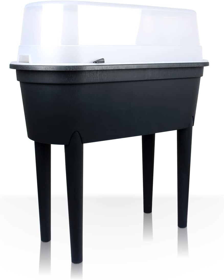 Stimo Anzuchttisch Hochbeet Pflanztisch mit Beinen und belüftbarer Deckel Pflanzkasten Balkon – Bild 9