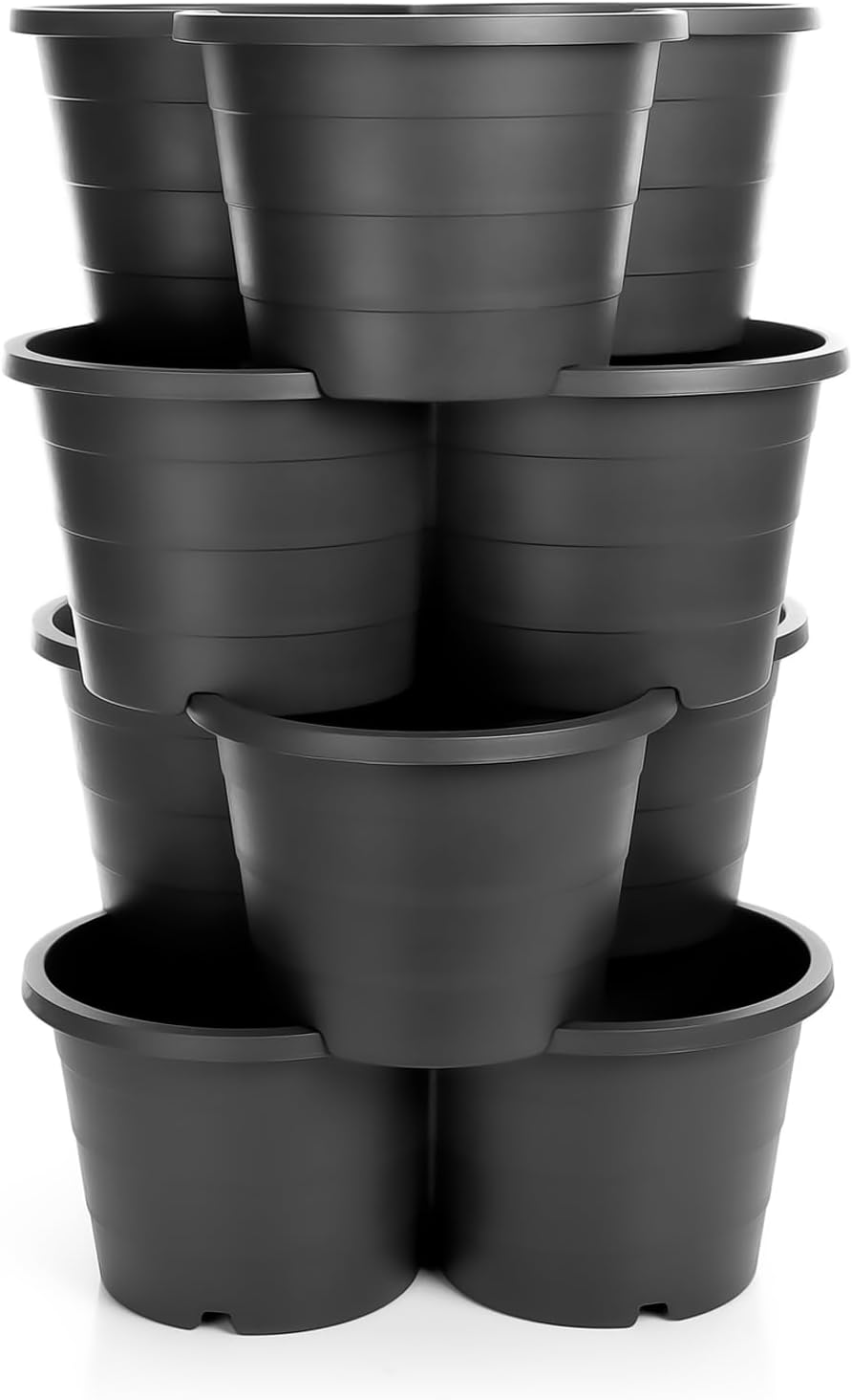 BigDean 4er Set Pflanzturm ideal für Erdbeeren, Kartoffeln & Kräuter – Kartoffelturm stapelbar in Anthrazit – Erdbeerturm aus wetterfestem Kunststoff & Made in Europe – Bild 3