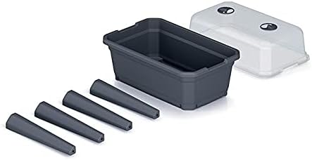 Hochbeet Anzuchttopf UV- & Frostbeständiger Blumentopf für Balkon & Terrasse Blumentopf Frühbeet Gewächshaus Blumenkasten mit Abdeckung Anthrazit (600) – Bild 3