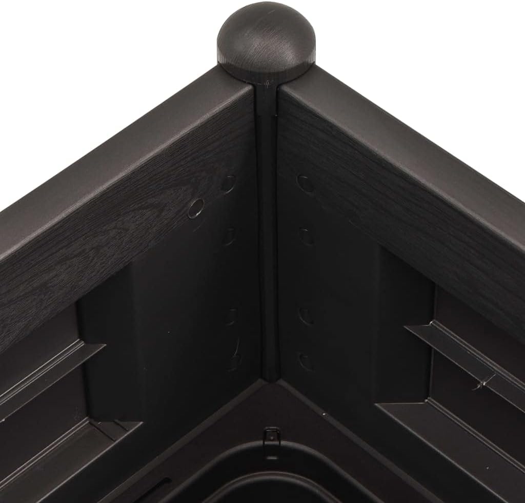 vidaXL Garten Hochbeet Blumenkasten Pflanzkasten Gemüsebeet Kräuterbeet Frühbeet Pflanzbeet Blumenkübel Pflanzkübel PP Anthrazit 100x43x35cm – Bild 4