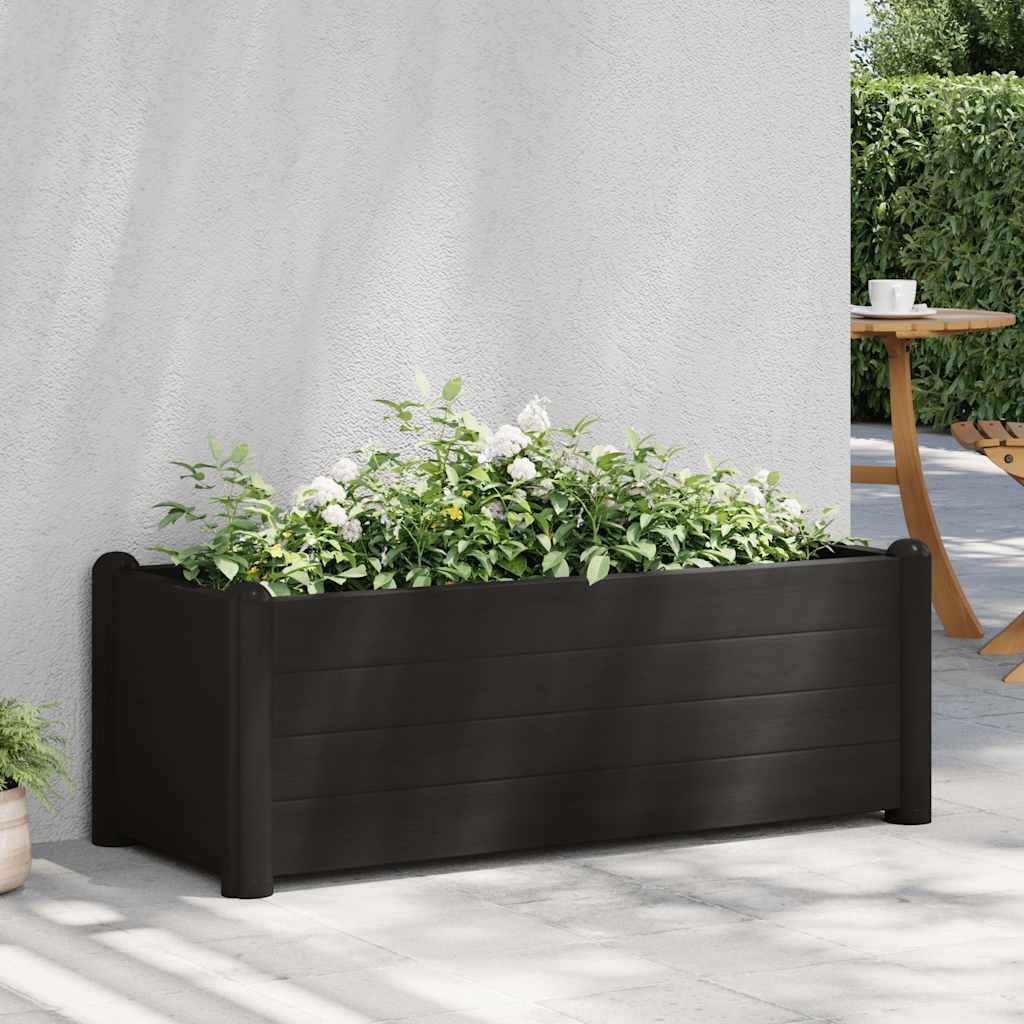 vidaXL Garten Hochbeet Blumenkasten Pflanzkasten Gemüsebeet Kräuterbeet Frühbeet Pflanzbeet Blumenkübel Pflanzkübel PP Anthrazit 100x43x35cm – Bild 2