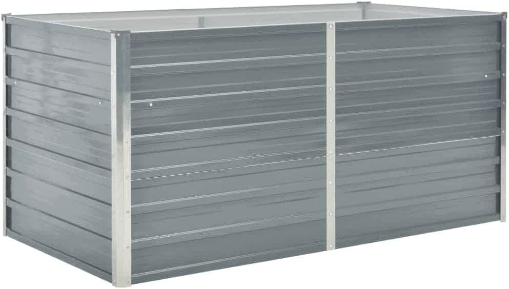 Hochbeet 160 x 80 x 77 cm Verzinkter Stahl Gartenbeet Pflanzbeet Frühbeet Grau – Bild 2