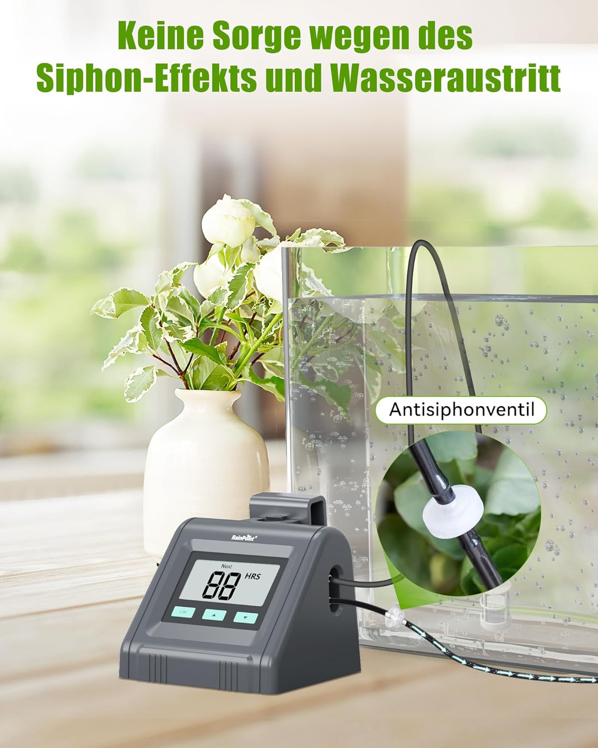 RAINPOINT Automatisches Bewässerungssystem, Einstellbare Wassermenge, Automatische Bewässerung für Zimmerpflanzen, Balkon, DIY-Tropfbewässerungsset für bis zu 10 Topfpflanzen – Bild 5