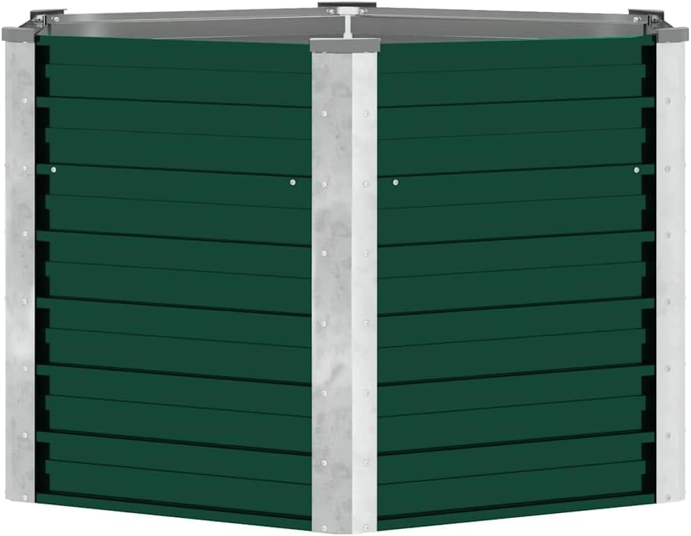 vidaXL Hochbeet Verzinkter Stahl 129x129x77cm Grün Gartenbeet Frühbeet Garten – Bild 4