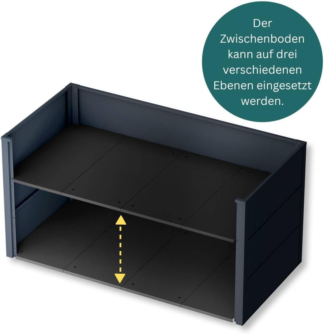 Metzler Intermediate Shelf for Raised Beds 150 x 75 x 77 cm - Sturdy Shelf Extension, Galvanised Steel, Powder Coated, Reduces Soil Volume – Bild 4