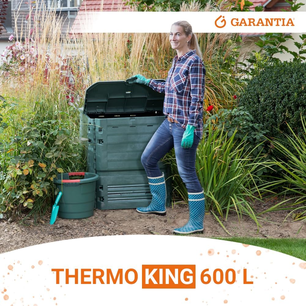 GARANTIA Thermo-King Composter 600 Litres Green for Garden Waste with | Insulated walls, easy installation without tools, lid lock and air circulation made of recycled plastic for outdoor use – Bild 2