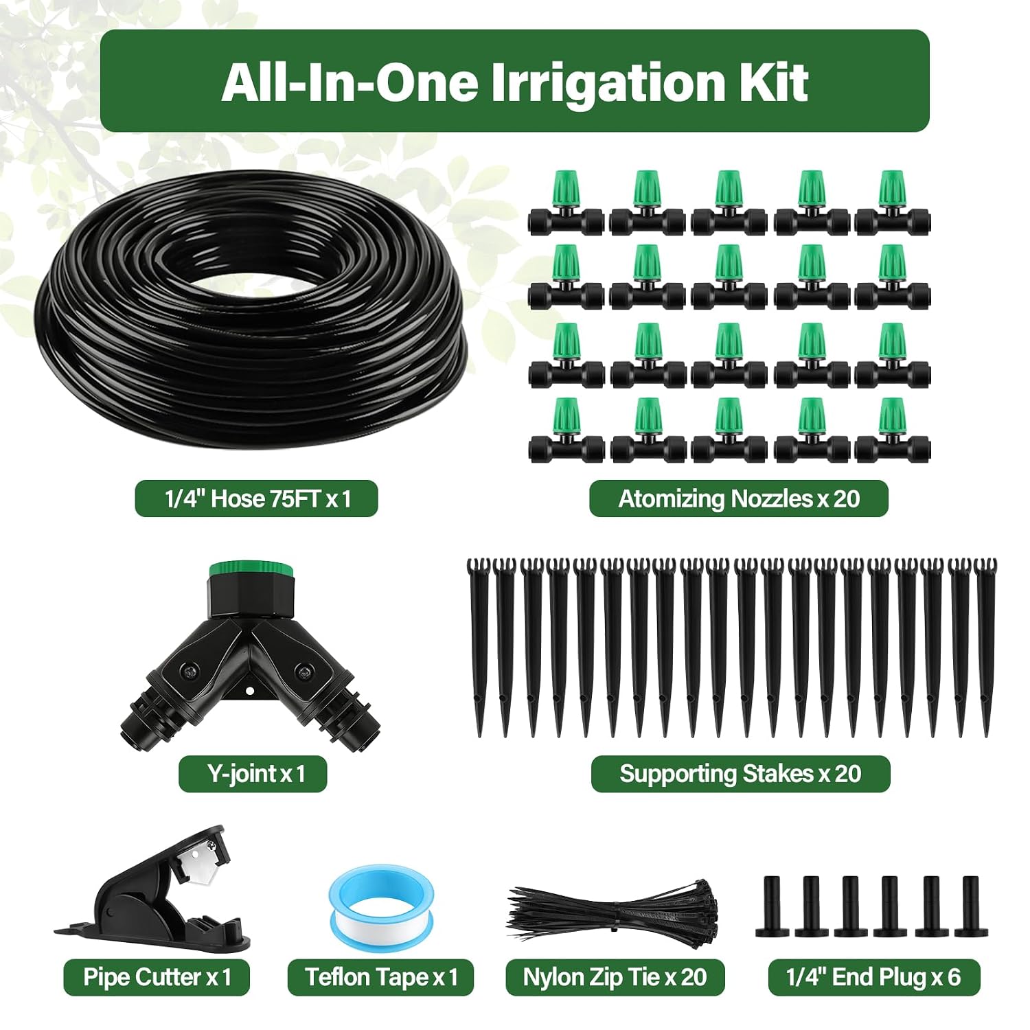 Kalolary 23m Drip Irrigation System, Drip Irrigation Irrigation Kit – Bild 2