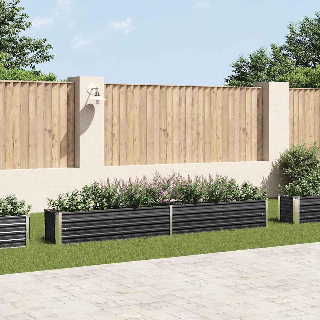 vidaXL Garden Raised Bed Galvanised Steel 320 x 40 x 45 cm Anthracite – Bild 2