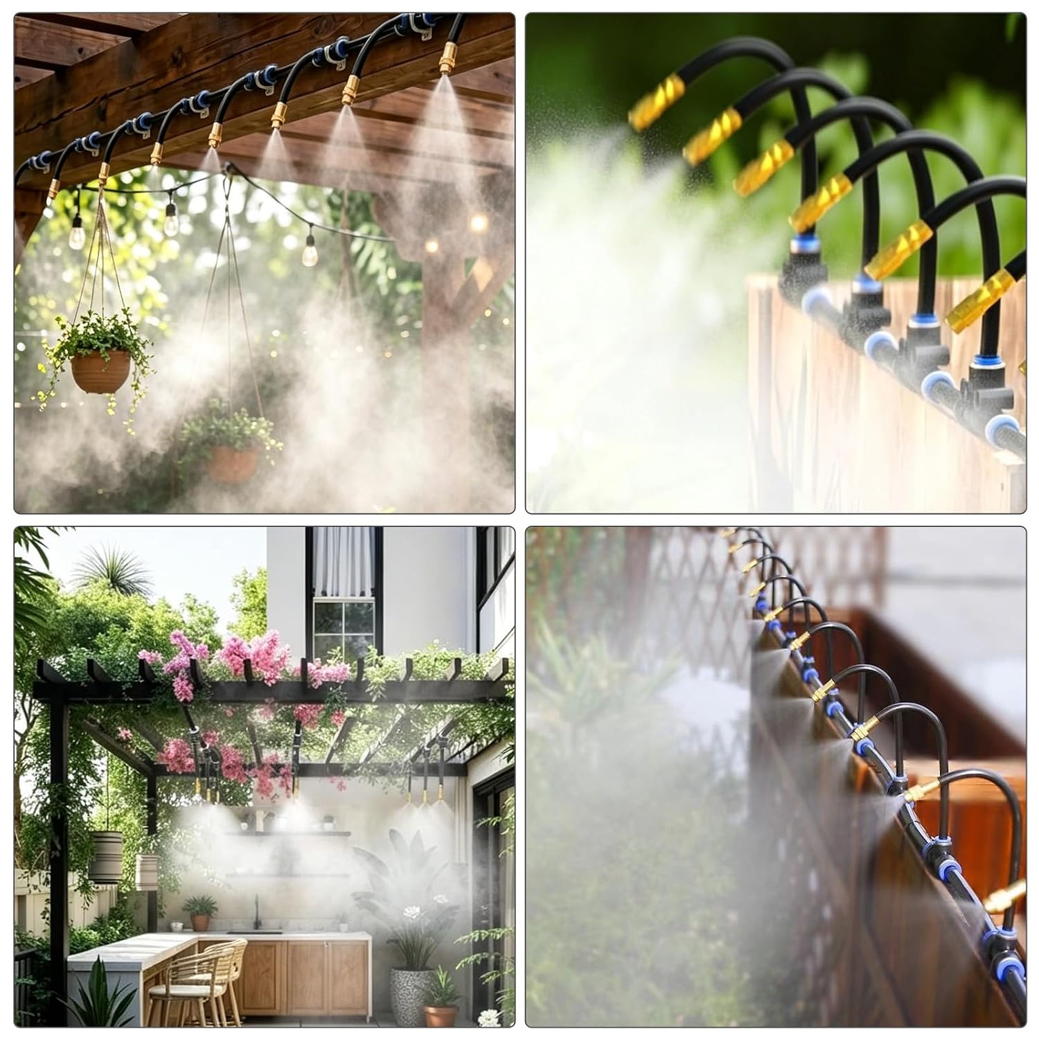 Automatic Garden Irrigation System, 20 m, Automatic Watering Hose with 360° Nozzle, Mist Irrigation Kit for Plants, Balcony, Raised Bed, Greenhouse, Water-Saving, Easy Installation – Bild 6